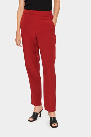 SAINT TROPEZ Slimfit Broek 'Oliva' in Rood: voorkant