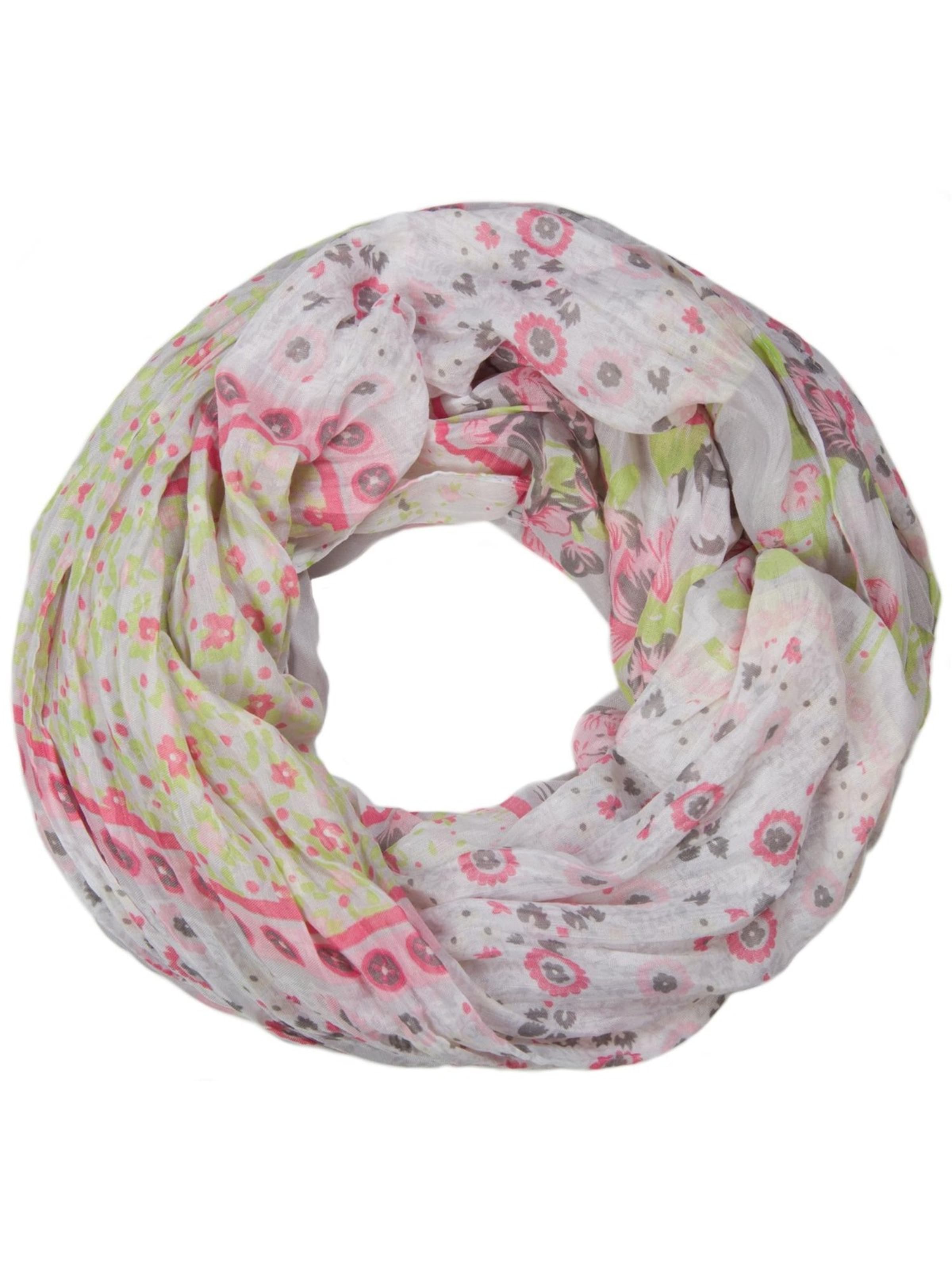 styleBREAKER Schlauchschal 'Loop mit Blumen Paisley Muster'‌‌‌‌‌ in Grau: Vorderseite