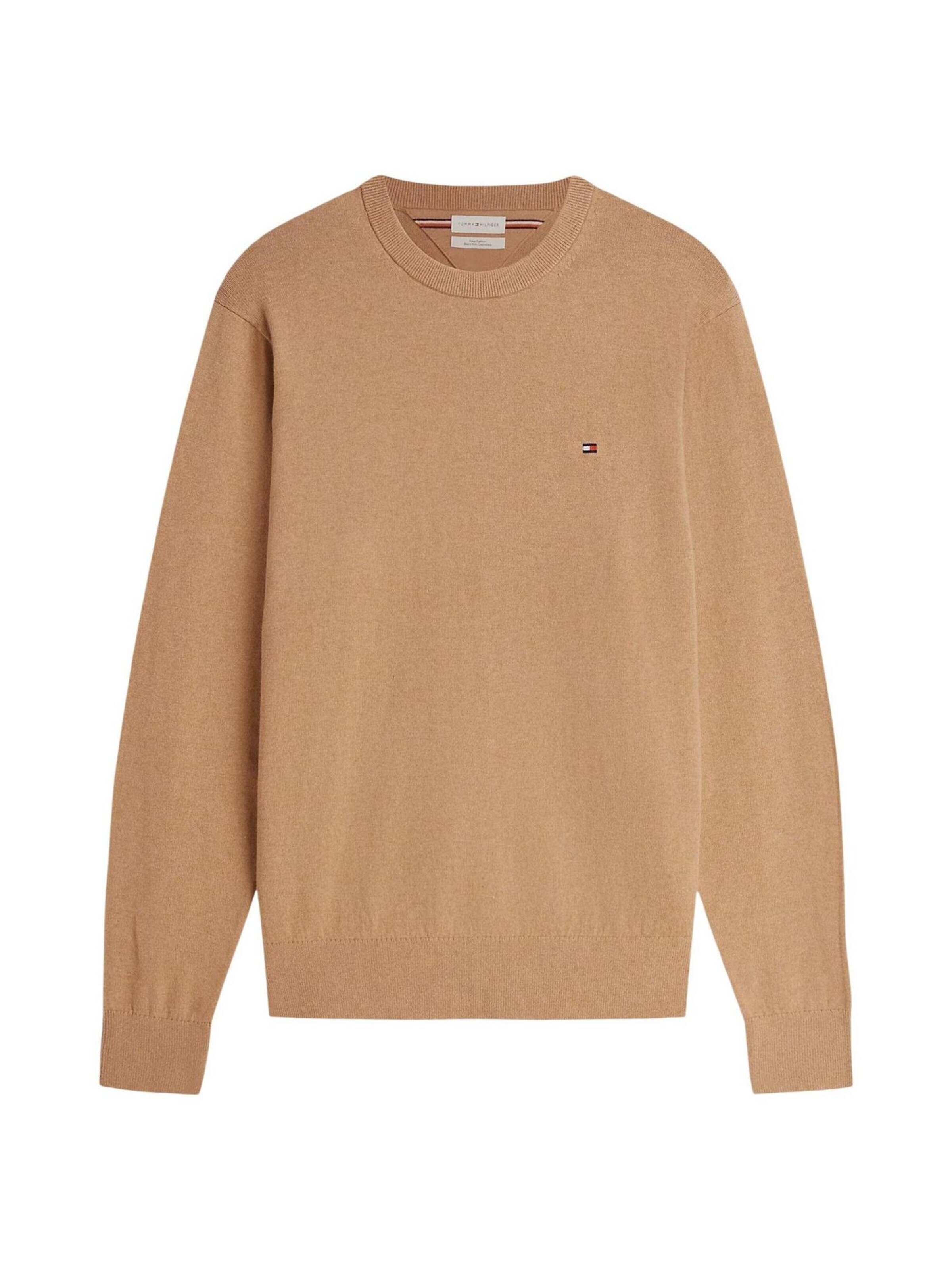 TOMMY HILFIGER Tricot 'PIMA ORG CTN CASHMERE MW0MW28046' in Beige: voorkant