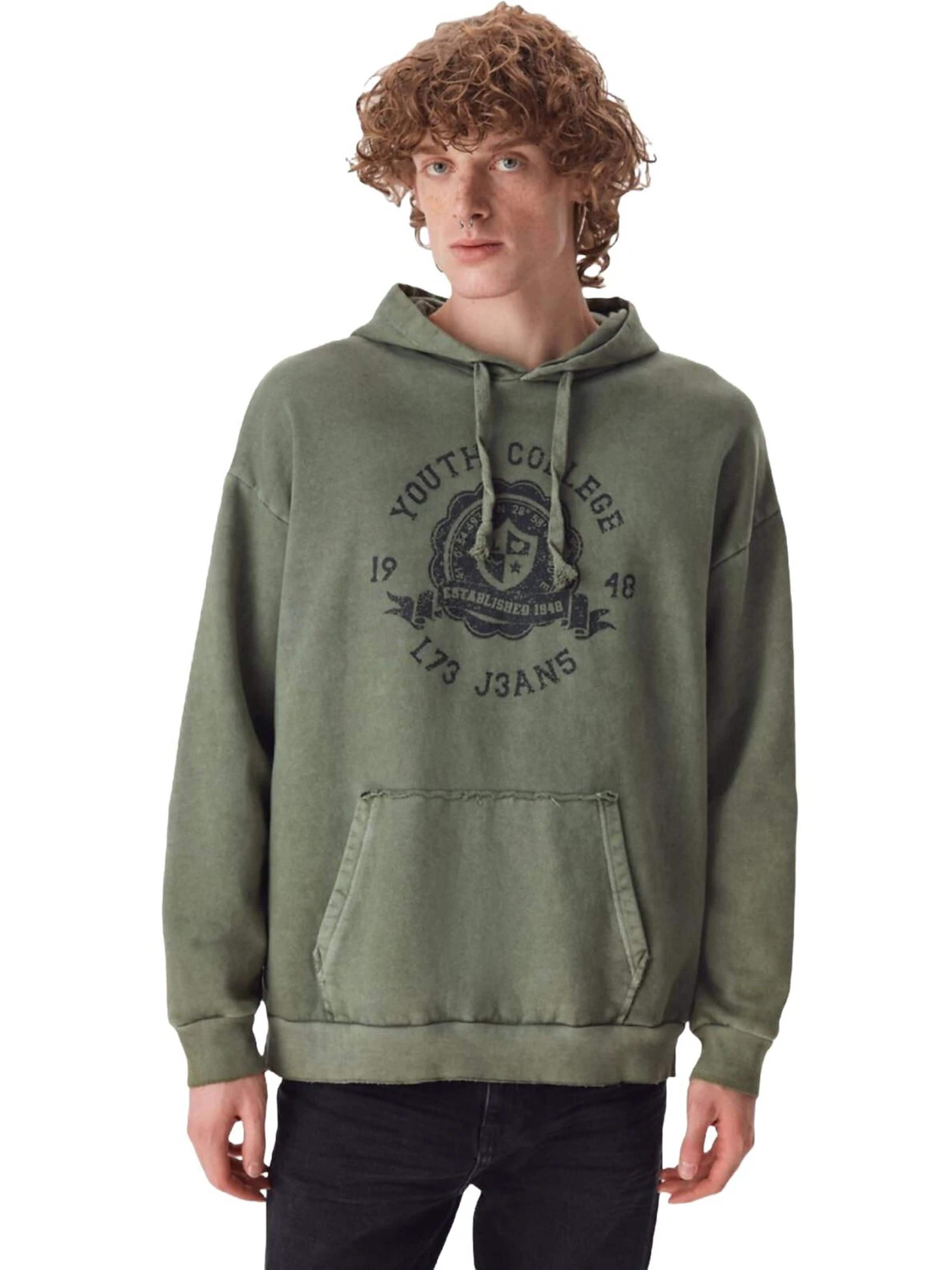 LTB Jeans Sweatshirt 'Printed Sweatshirt' in Groen: voorkant
