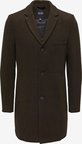 Manteau mi-saison 'Jaylon' Only & Sons en marron : devant