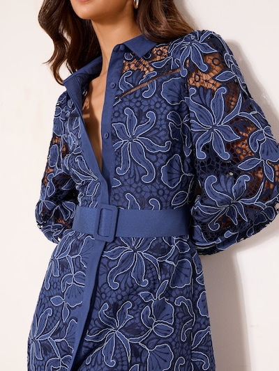 Lipsy Shirt dress 'Premium' in 32 in Marine blue / Gentian / Off white, Item view