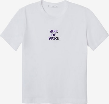 MANGO Shirt 'JOY' in Wit: voorkant
