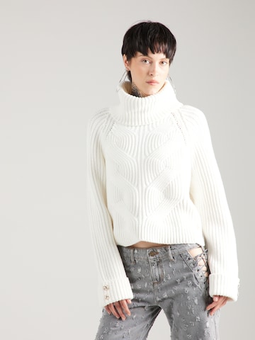 GUESS Пуловер 'LOIS' в бяло: отпред
