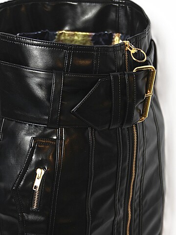 Jupe 'Lederrock aus Kunstleder in schwarzer Lackoptik' Be  Noble en noir