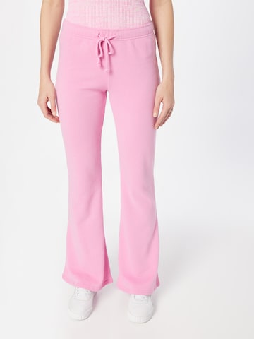 HOLLISTER Flared Broek 'CYBER DROP' in Roze: voorkant