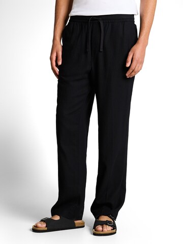 TOM TAILOR DENIM Loose fit Trousers in Black: front
