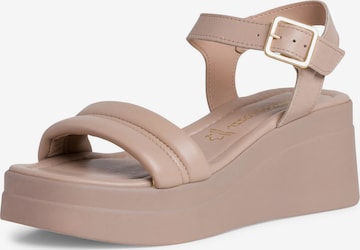 MARCO TOZZI - Sandalias con hebilla en beige: frente