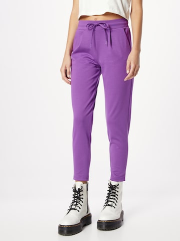 ICHI Slim fit Pleat-Front Pants 'KATE' in Purple: front