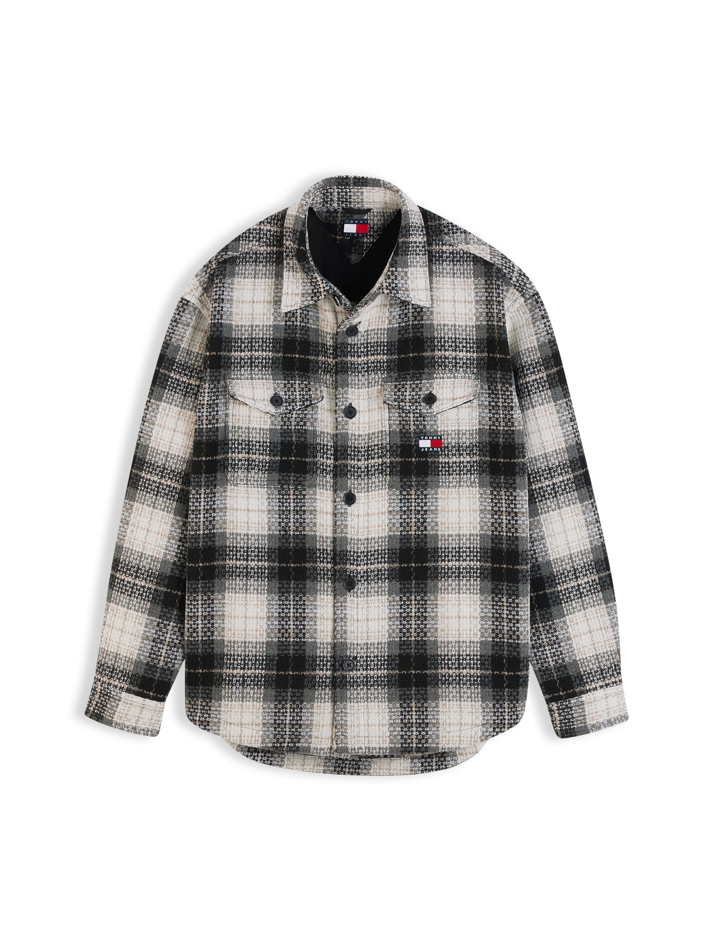 Tommy Jeans Regular fit Overhemd in Zwart: voorkant