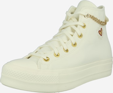 CONVERSE Hög sneaker 'Chuck Taylor All Star Lift' i vit: framsida