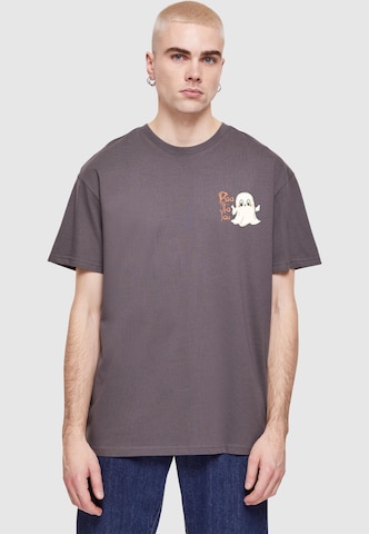Merchcode T-Shirt 'Halloween - Boo To You' in Grau: Vorderseite
