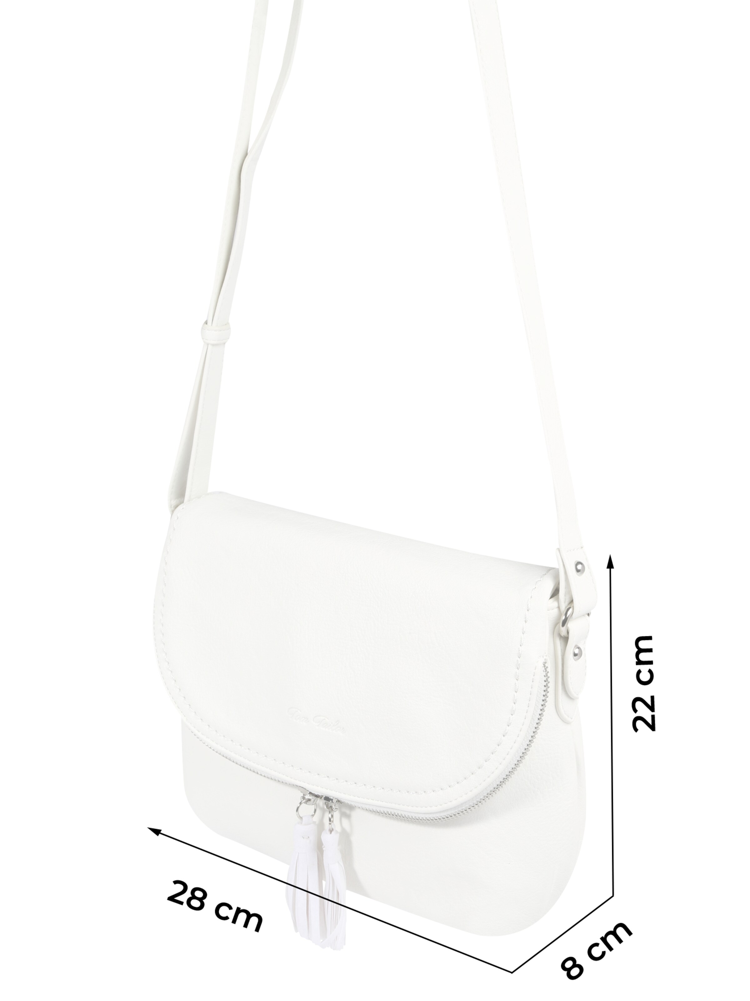 TOM TAILOR Umhängetasche 'Lari' in Weiß