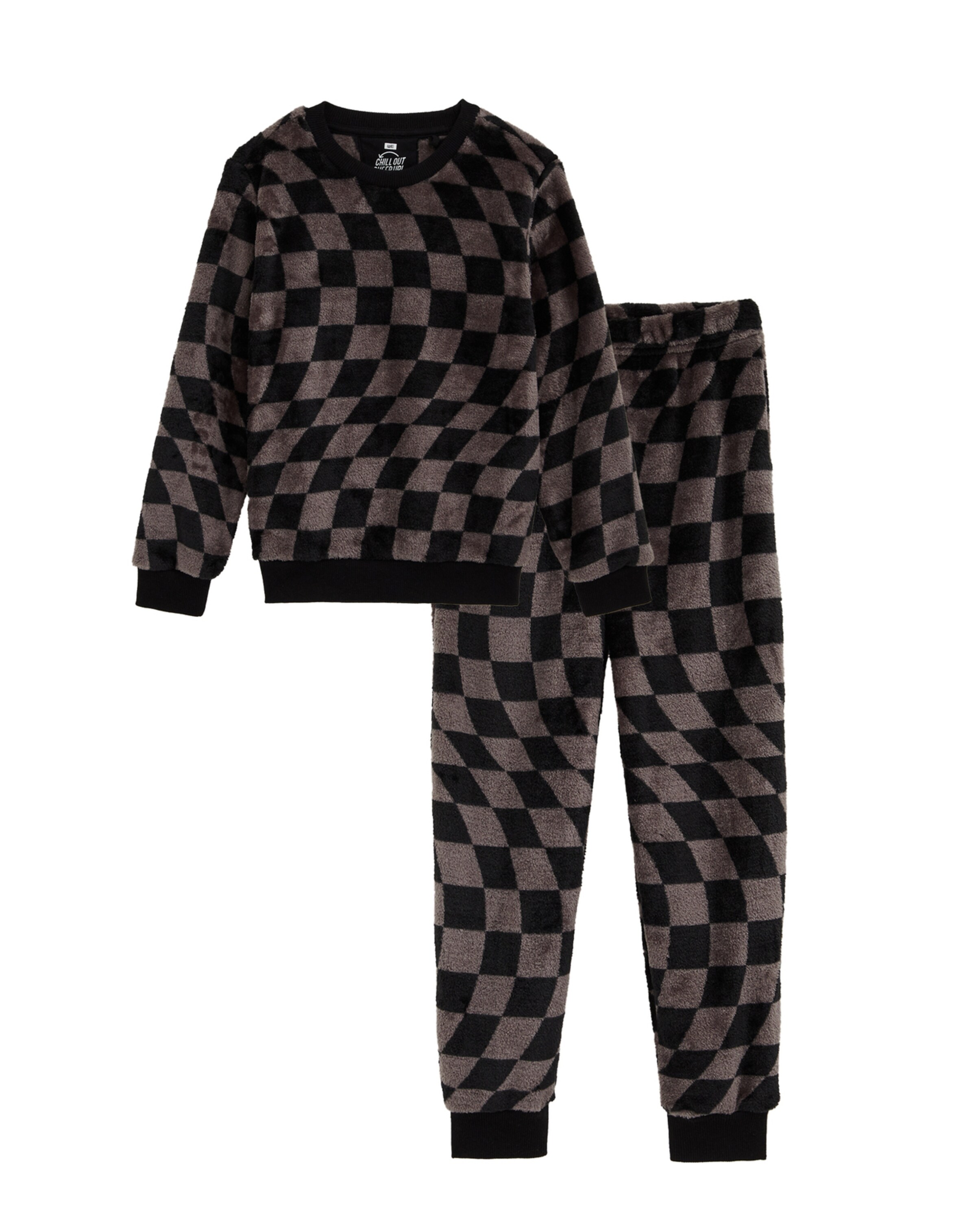 WE Fashion Πιτζάμα σε μαύρο: μπροστά