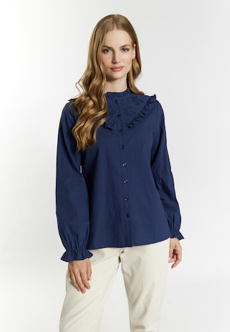 DreiMaster Vintage Blouse in Blauw: voorkant