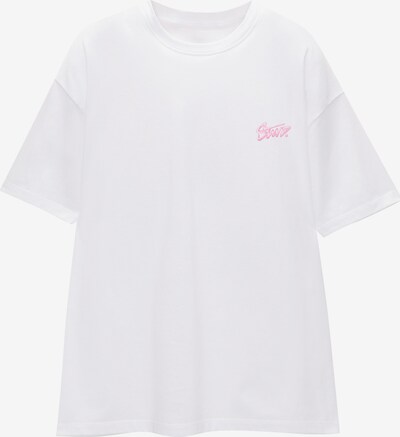 Pull&Bear T-Shirt in grau / hellpink / schwarz / weiß, Produktansicht