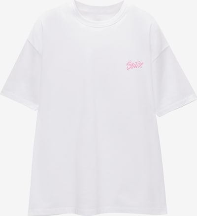 Pull&Bear T-shirt i grå / ljusrosa / svart / vit, Produktvy