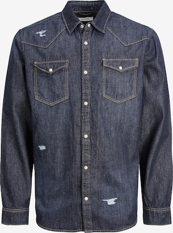 JACK & JONES Button Up Shirt 'SHERIDAN' in Blue: front