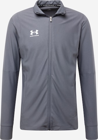 UNDER ARMOUR Athletic Zip-Up Hoodie 'Challenger' in Grey: front