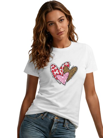 GORHEY - Camiseta 'Women's Summer Casual Cotton T-Shirt with Heart Print' en blanco: frente