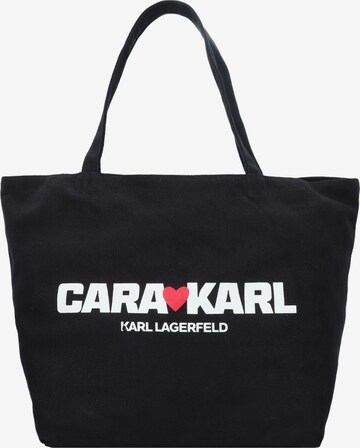 KARL LAGERFELD x CARA DELEVINGNE Shopper in Schwarz: predná strana