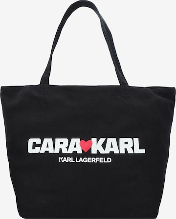 KARL LAGERFELD x CARA DELEVINGNE Ostoskassi värissä musta: edessä