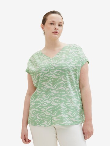 Tom Tailor Women + Blouse in Green: front