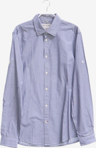 GUESS Button Up Shirt in L in Blue: front