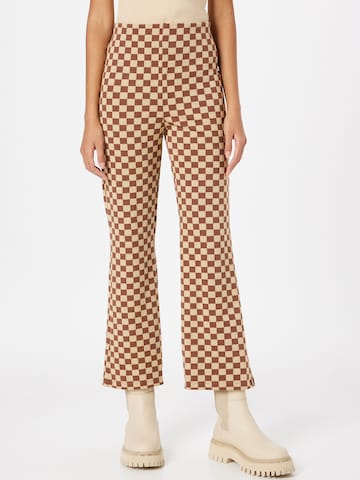 Monki Flared Broek in Beige: voorkant