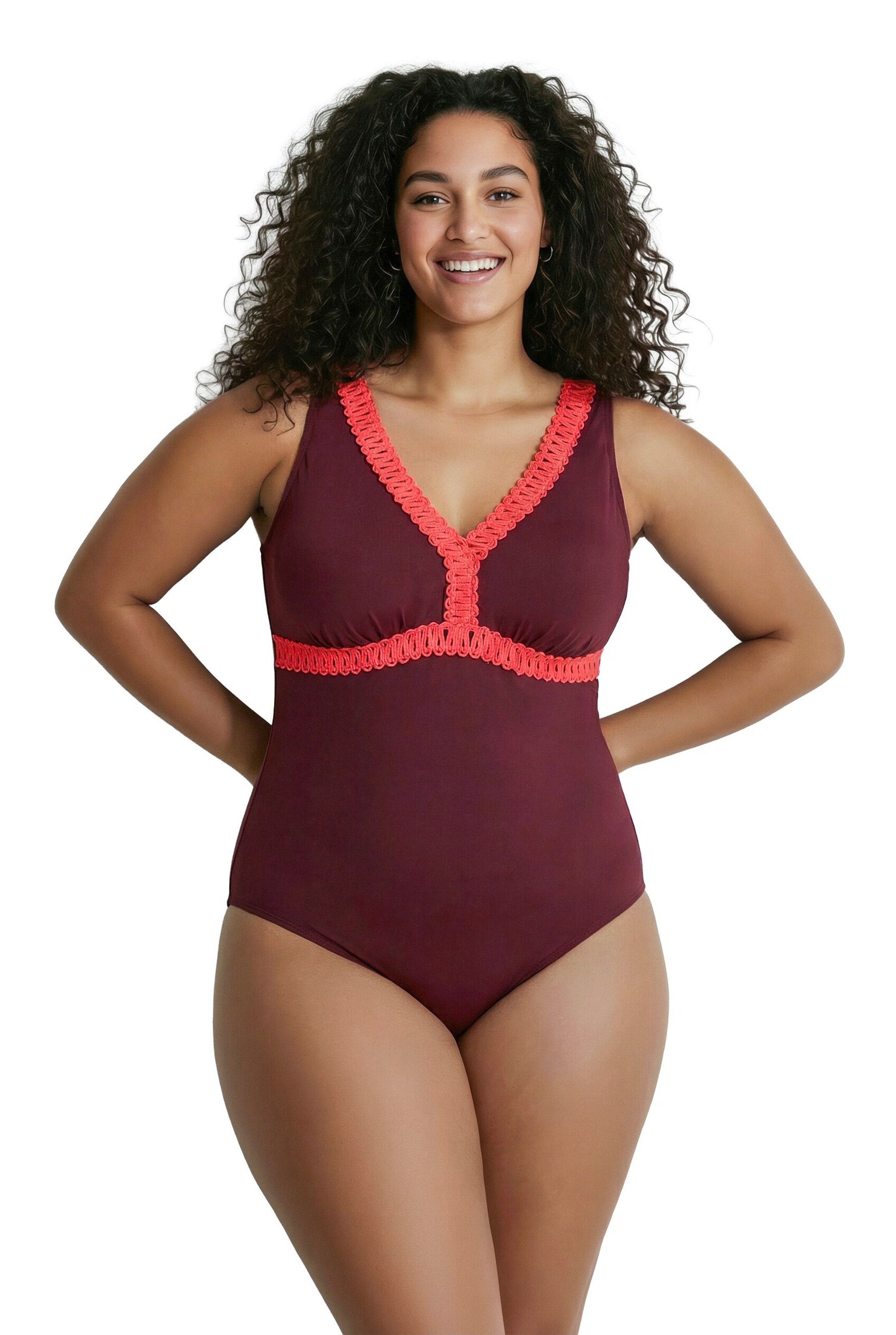 Ulla Popken Triangel Badpak in Lila