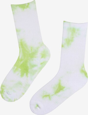Sokisahtel Socks 'TIEDYE cotton socks' in Green: front