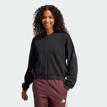 Veste de survêtement 'Essentials' ADIDAS SPORTSWEAR en noir : devant