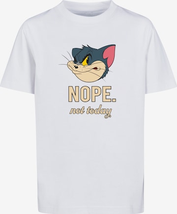 F4NT4STIC Shirt 'Tom And Jerry Nope Not Today' in Wit: voorkant