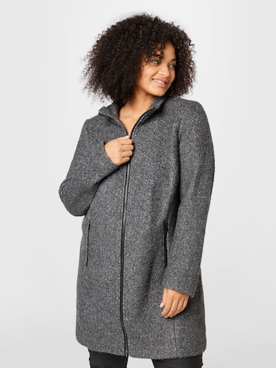 Zizzi Between-Seasons Coat 'CAAMES' in Dark grey, View model