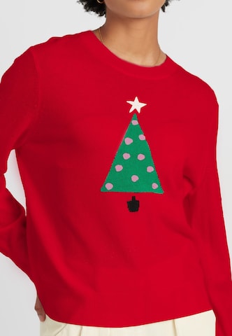 Chinti & Parker Svetr 'Xmas Tree' – červená