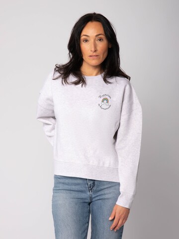 Watapparel Sweatshirt 'Happiness is homemade ' in Grau: Vorderseite