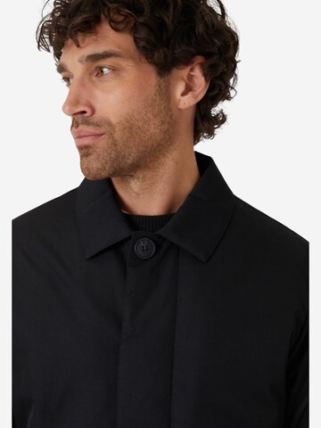 Threadbare Mantel 'Dumfries Mac' in Schwarz: Vorderseite