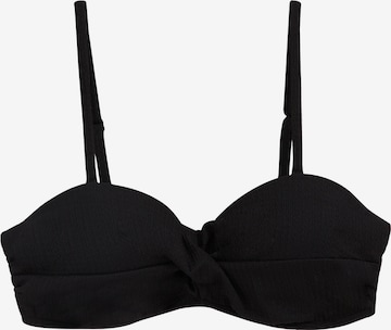 WE Fashion Balconette Bikini Top in Black: front