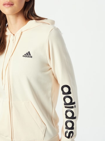 ADIDAS SPORTSWEAR Sports sweat jacket 'Essentials Logo ' in Beige