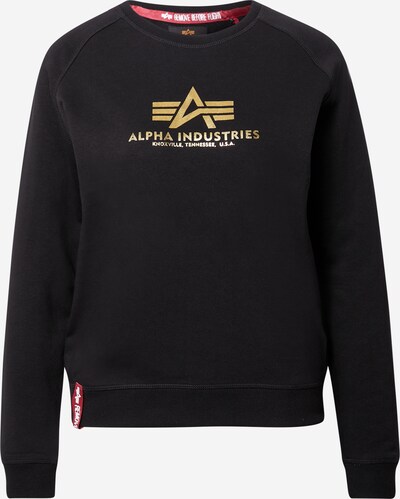 ALPHA INDUSTRIES Majica | zlata / črna barva, Prikaz izdelka
