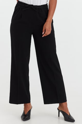 b.young Loose fit Pleated Pants in Black: front