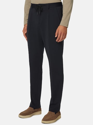 Boggi Milano Slim fit Pleat-Front Pants in Blue: front