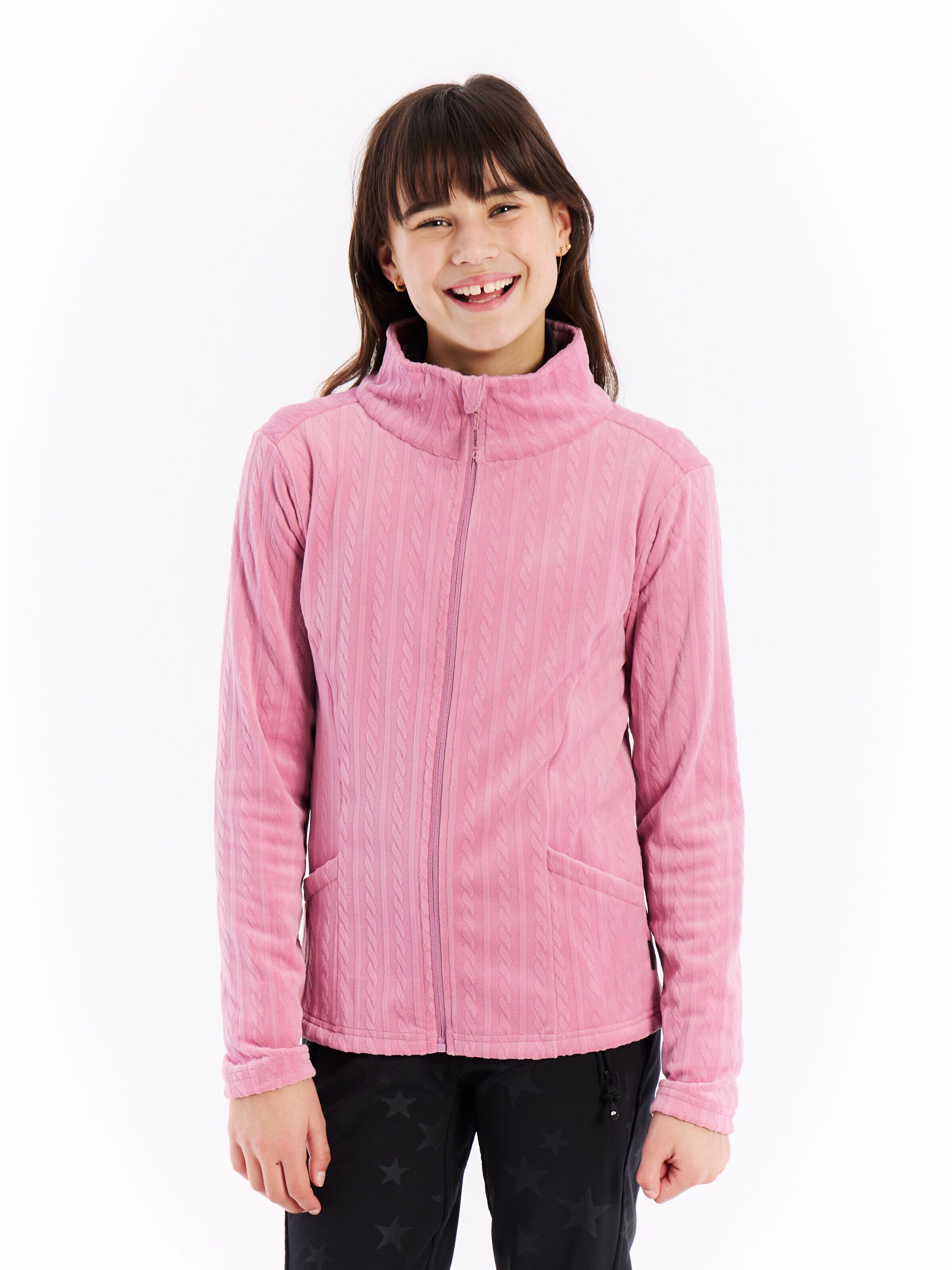 PROTEST Sportief sweatvest 'PRTEileen JR' in Roze: voorkant