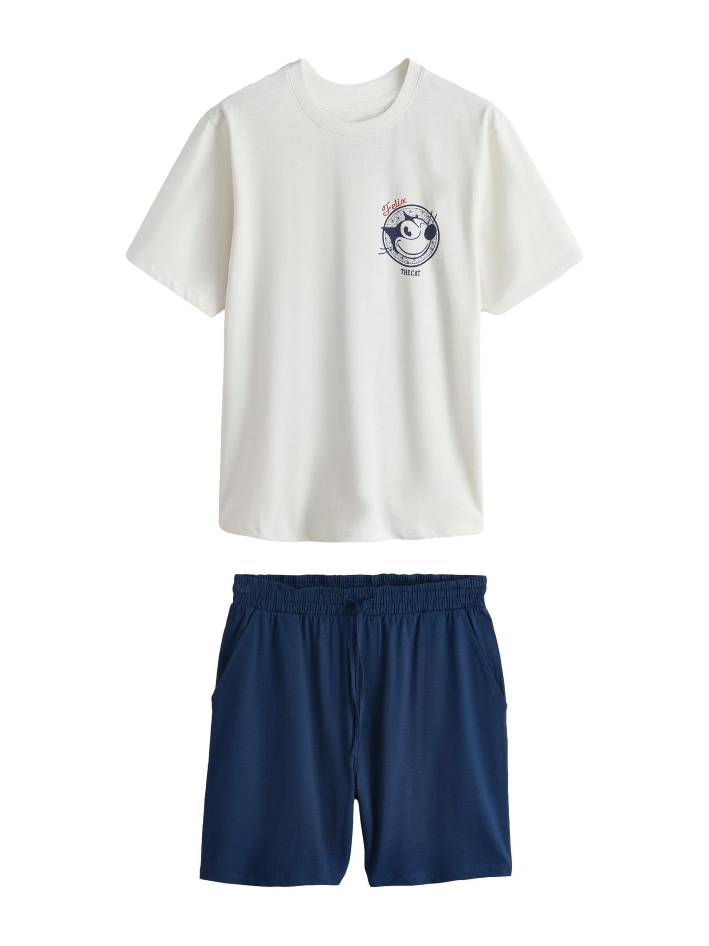 Pijama scurtă de la Next pe albastru: față