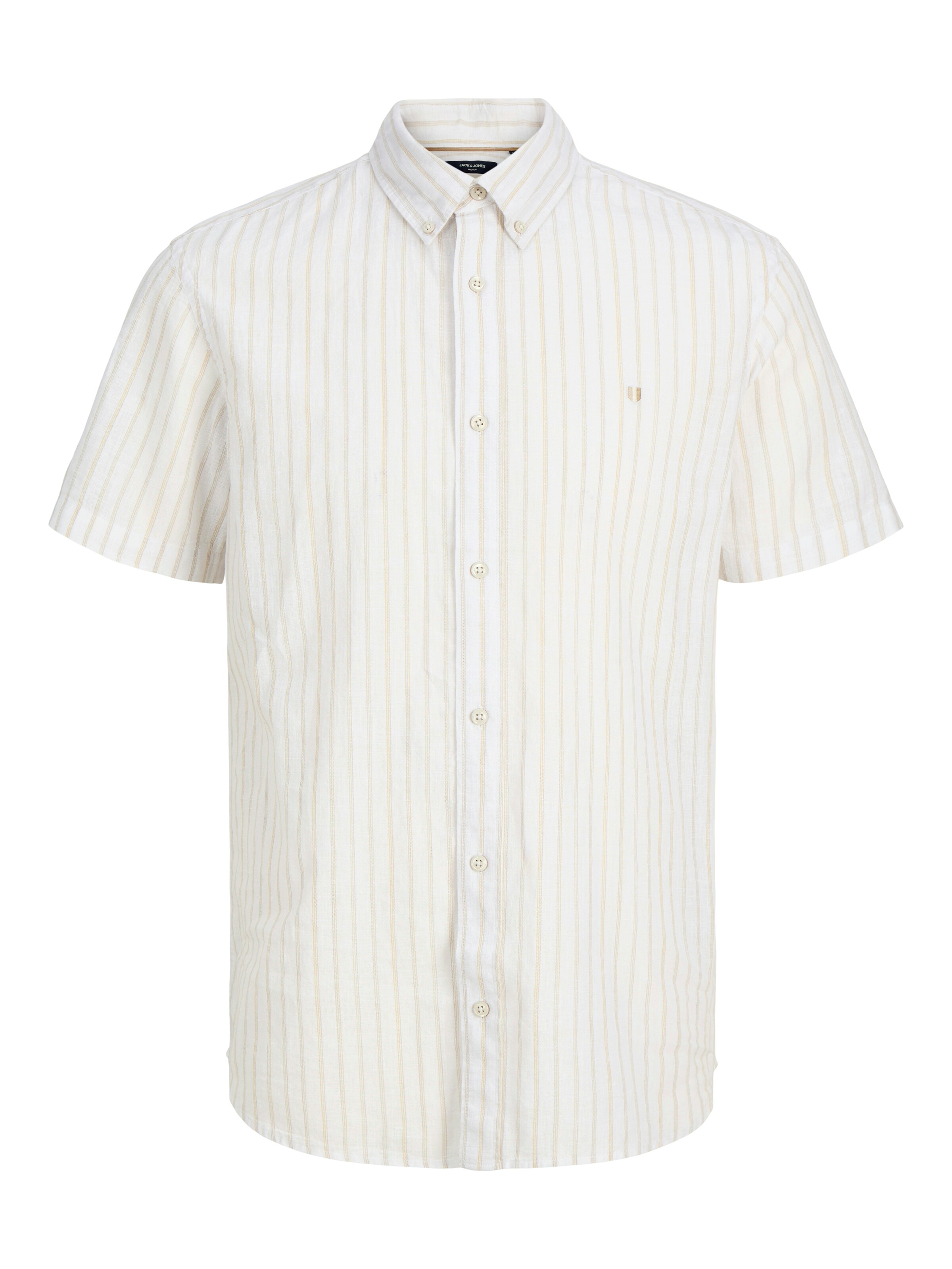 JACK & JONES Button Up Shirt in XS in Beige / White, Item view