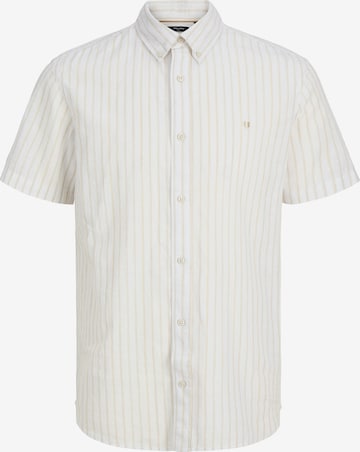 JACK & JONES Comfort fit Button Up Shirt in White: front