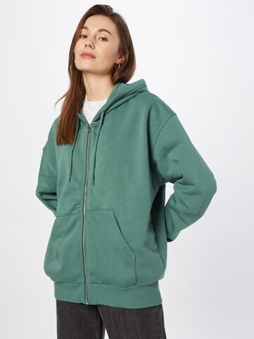 WEEKDAY - Sudadera con cremallera 'Alisa' en verde: frente