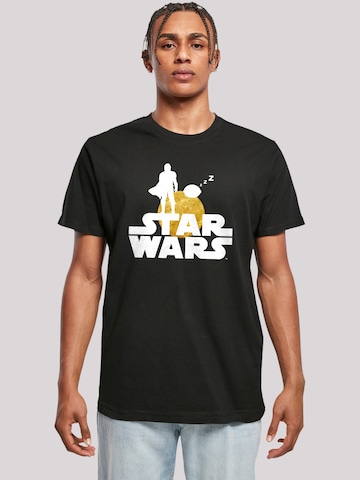 T-Shirt 'Star Wars The Mandalorian ZZZ' F4NT4STIC en noir : devant