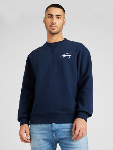 Bluză de molton de la Tommy Jeans pe albastru: față