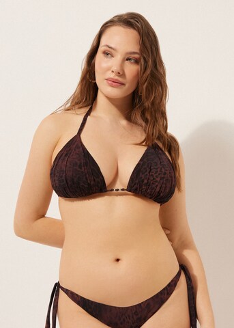 CALZEDONIA Triangle Bikini Top 'DARK ANIMALIER' in Brown